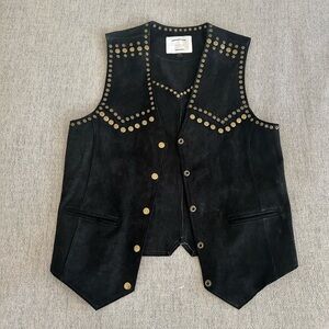 Free People Understated Leather 100% Leather Vest with Studs